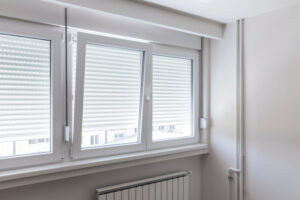 PVC window in white room